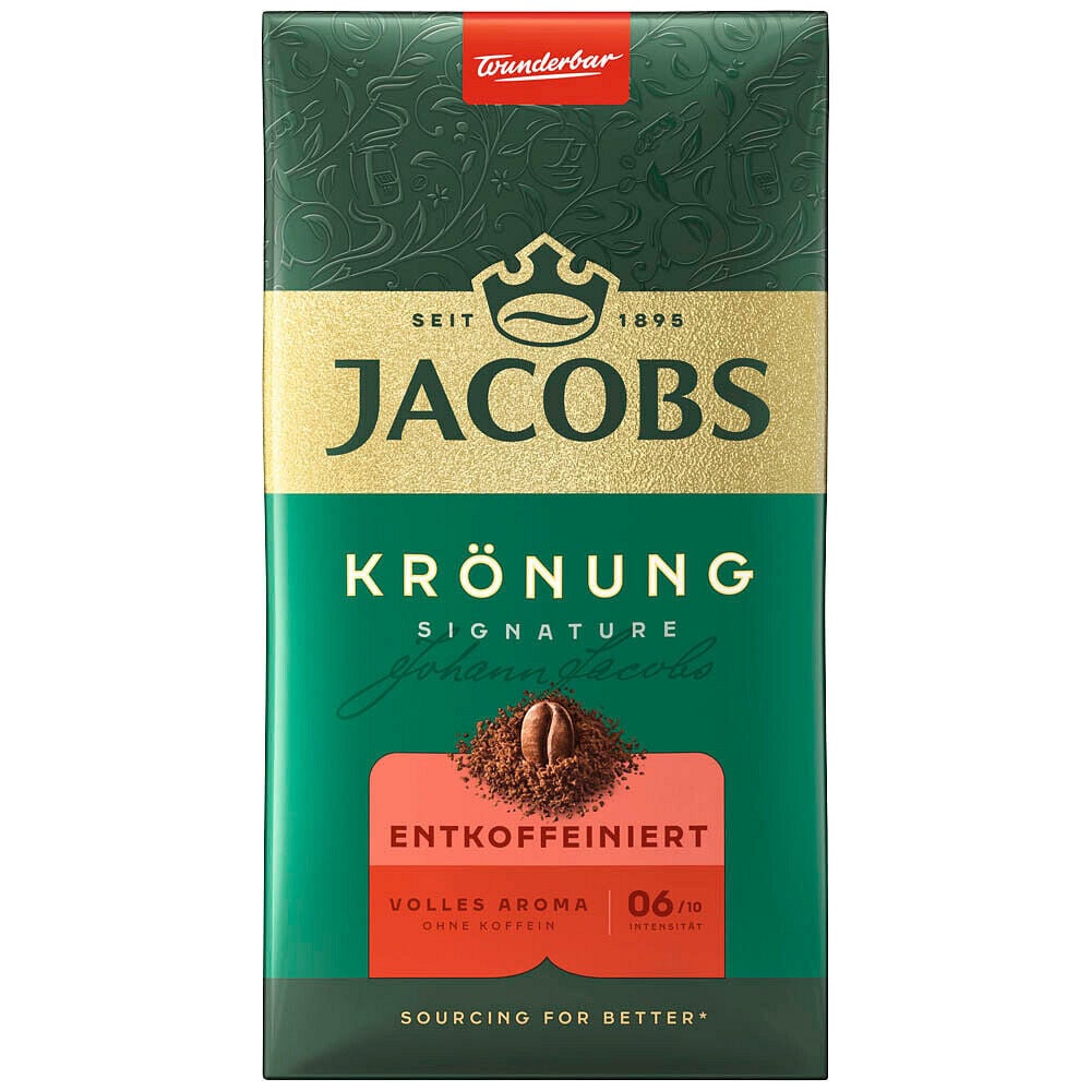 Jacobs Krönung Entkoffeiniert Gemahlener 500 g Jacobs Krönung Entkoffeiniert Gemahlener 500 g – Bild 1