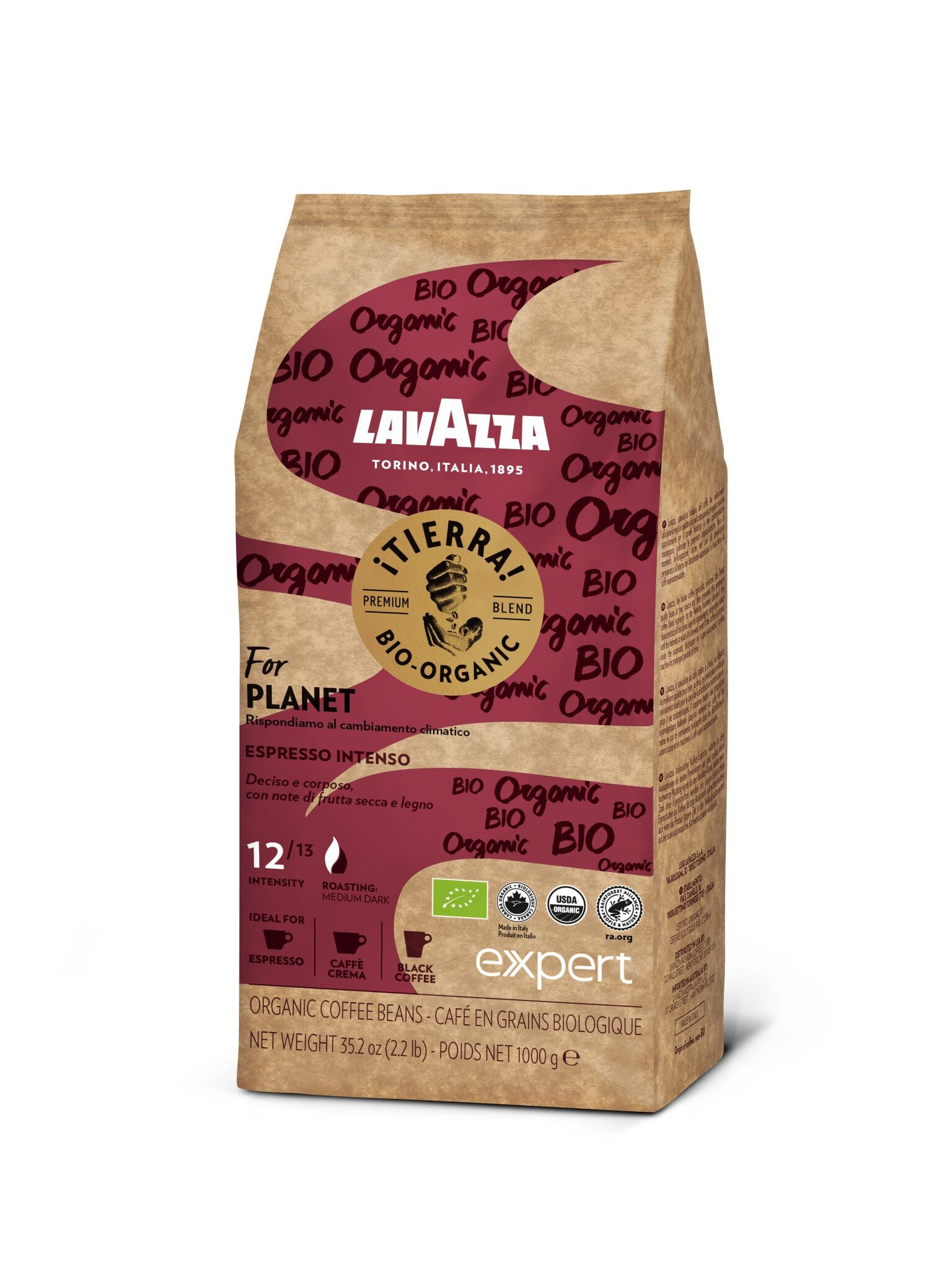 Lavazza Tierra Bio Intenso Kaffeebohnen 1 kg Lavazza Tierra Bio Intenso Kaffeebohnen 1 kg – Bild 1