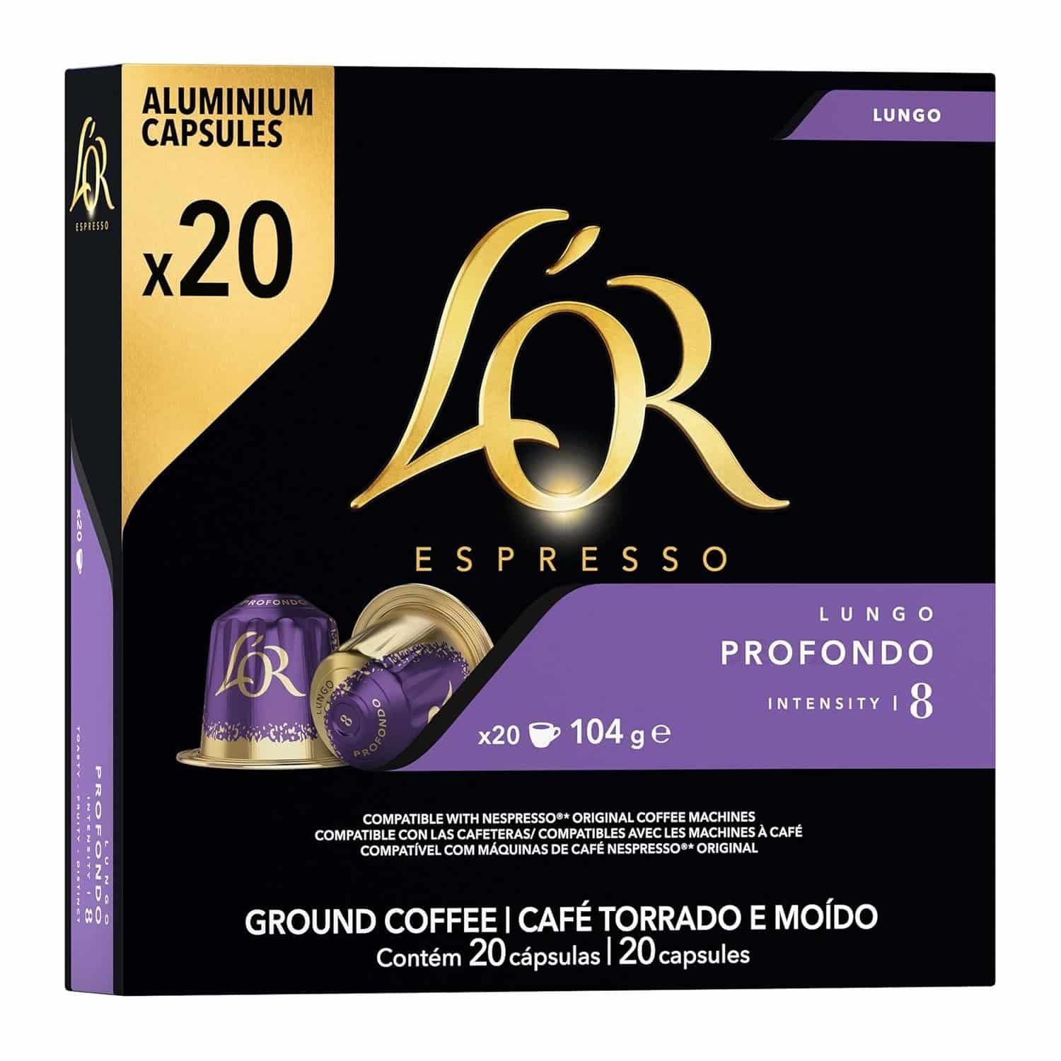 L'OR Espresso Lungo Profondo 20 Aluminium-NCC-Kapseln L'OR Espresso Lungo Profondo