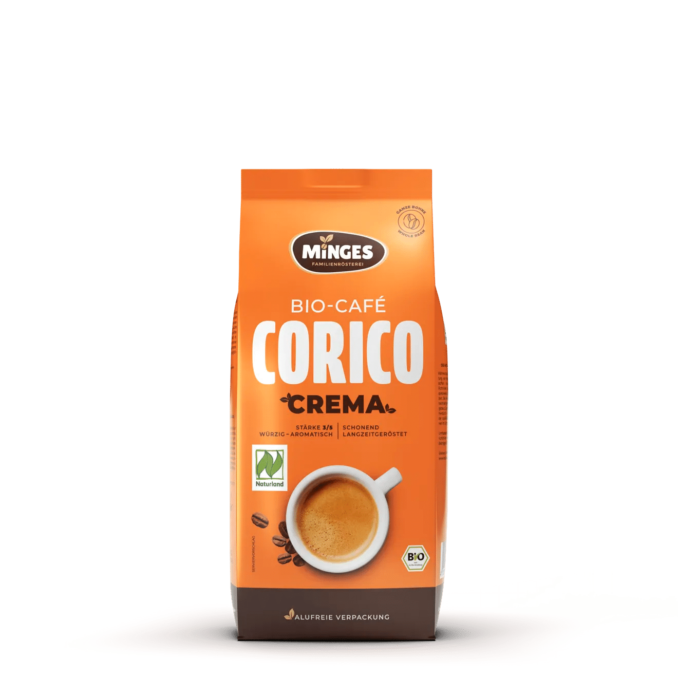 Minges Corico Crema Bio Naturland 500 g – Ganze Bohnen Minges Corico Crema Bio Naturland 500 g – Ganze Bohnen – Bild 1