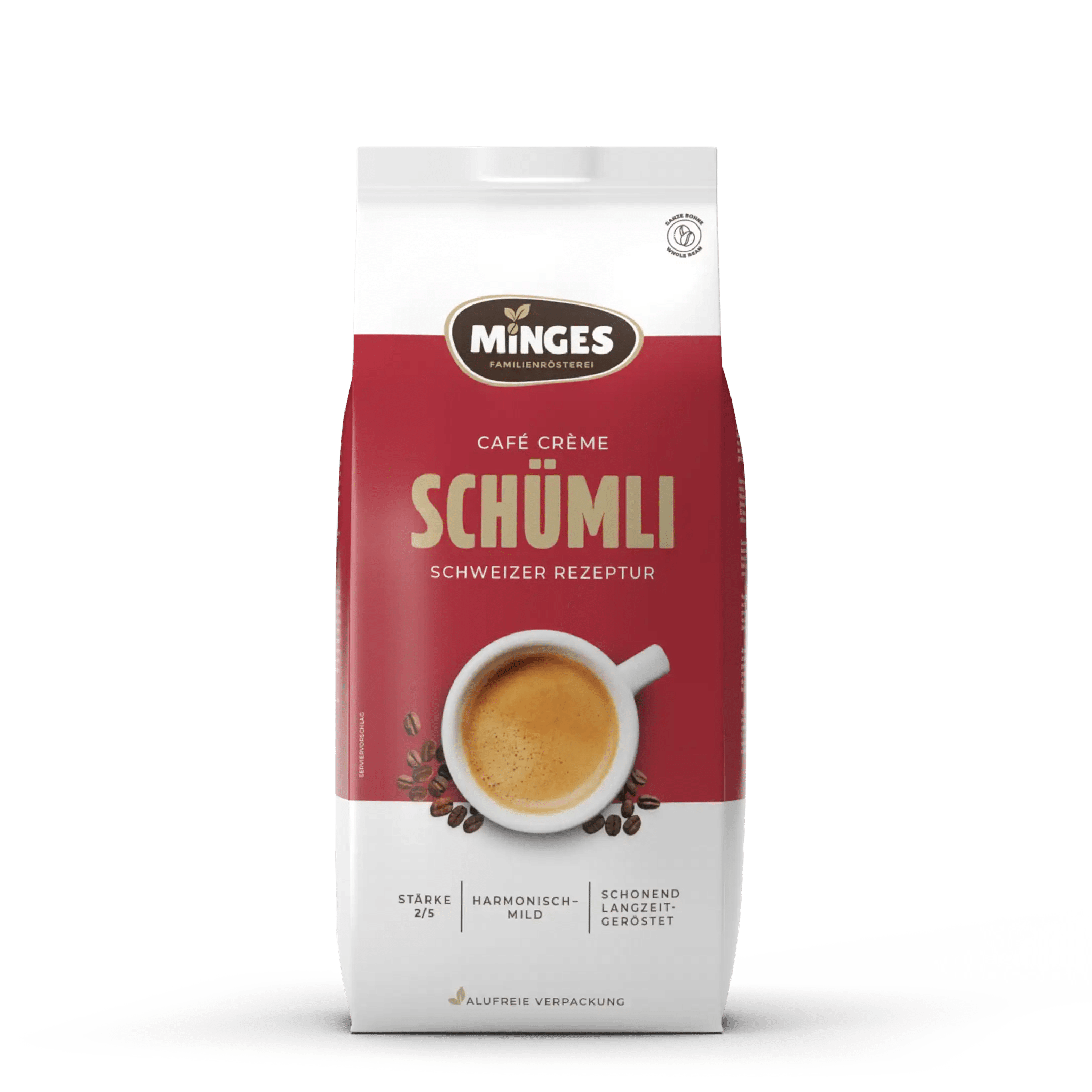 Minges Schweizer Café Crème Schümli Kaffeebohnen 1000 g Schweizer Café Crème Schümli Kaffeebohnen 1000 g – Bild 1