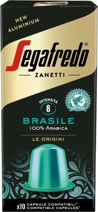Segafredo Brasilien Aluminium Kapseln für Nespresso 10x Segafredo Brasilien Aluminium Kapseln für Nespresso 10x – Bild 1