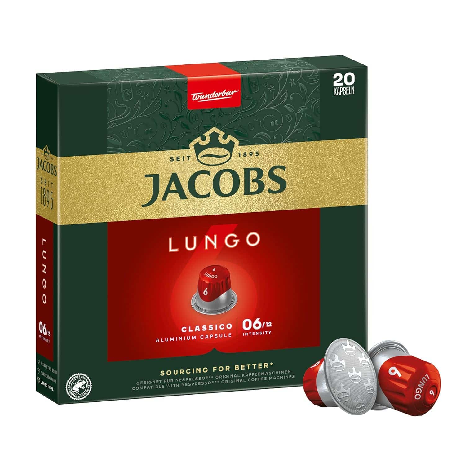 Jacobs NCC lungo classico 20 alu-kaps 104 gr. Jacobs Lungo Classico Kapseln